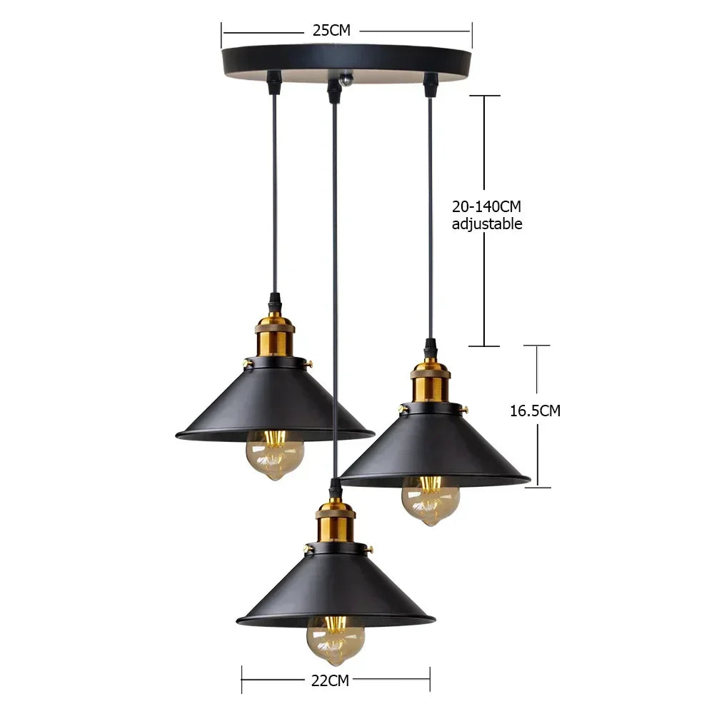 LumenVale | Retro Metal and Glass Pendant Light
