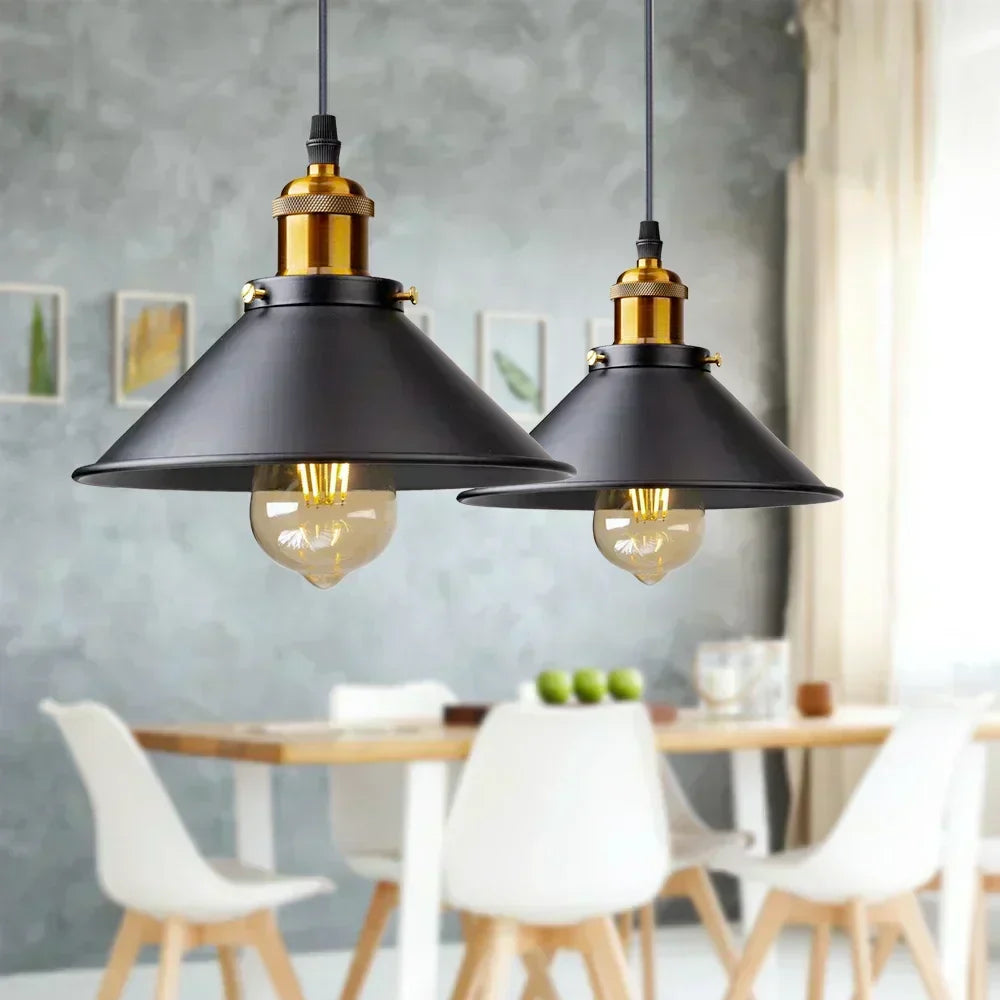 LumenVale | Retro Metal and Glass Pendant Light