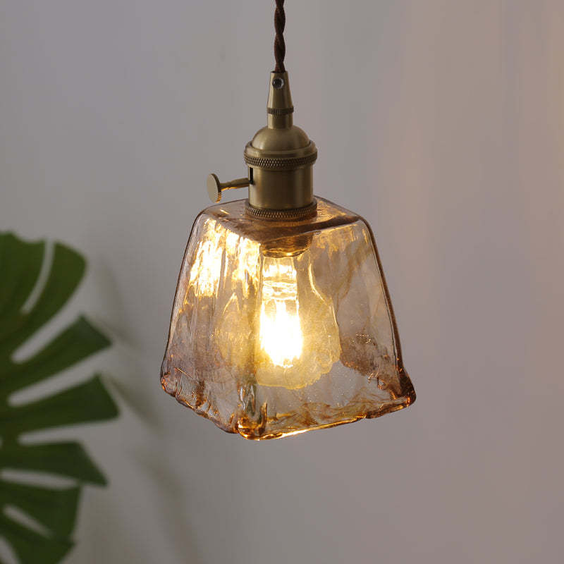 Novaro Retro LED Pendant Lights in Gold Metal and Glass for Bedroom, Living Room, Dining Room