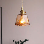 Novaro Retro LED Pendant Lights in Gold Metal and Glass for Bedroom, Living Room, Dining Room