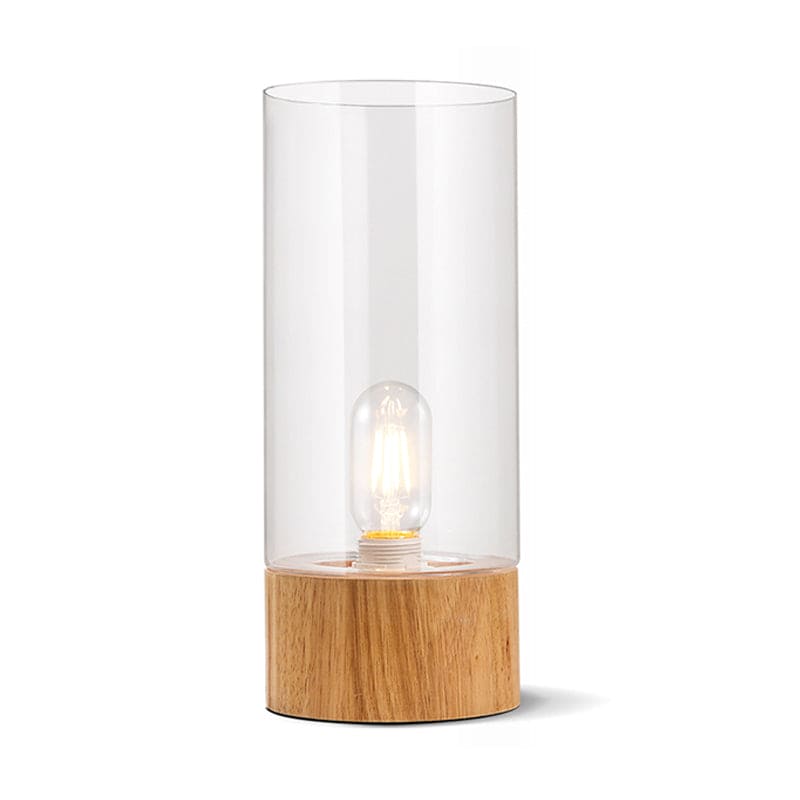 Aureo | Stylish Cylindrical Table Lamp with Wooden Base