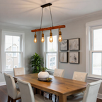 Lereks - Ceiling lamp 4 lights - multi-light ceiling lamp wood & metal