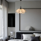 Lereks - Flower-shaped Rattan Pendant Lamp with Black Accents