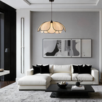 Lereks - Flower-shaped Rattan Pendant Lamp with Black Accents