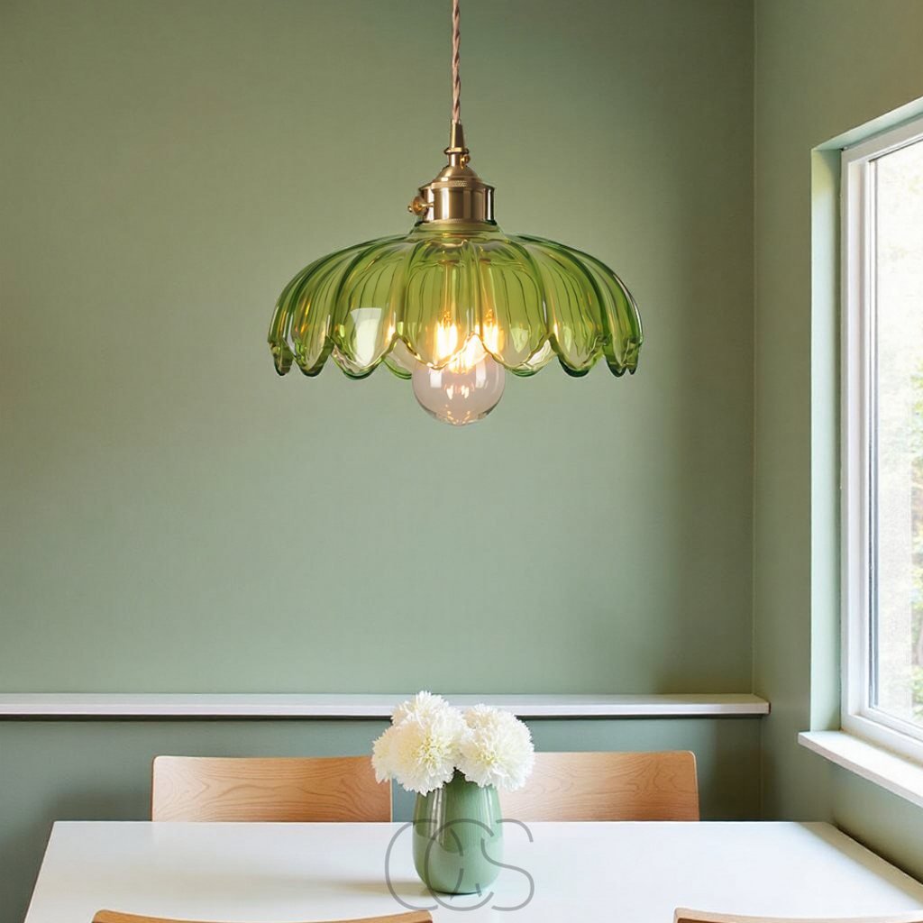 Lereks - Glass Flower Pendant Lamp - Vintage Design