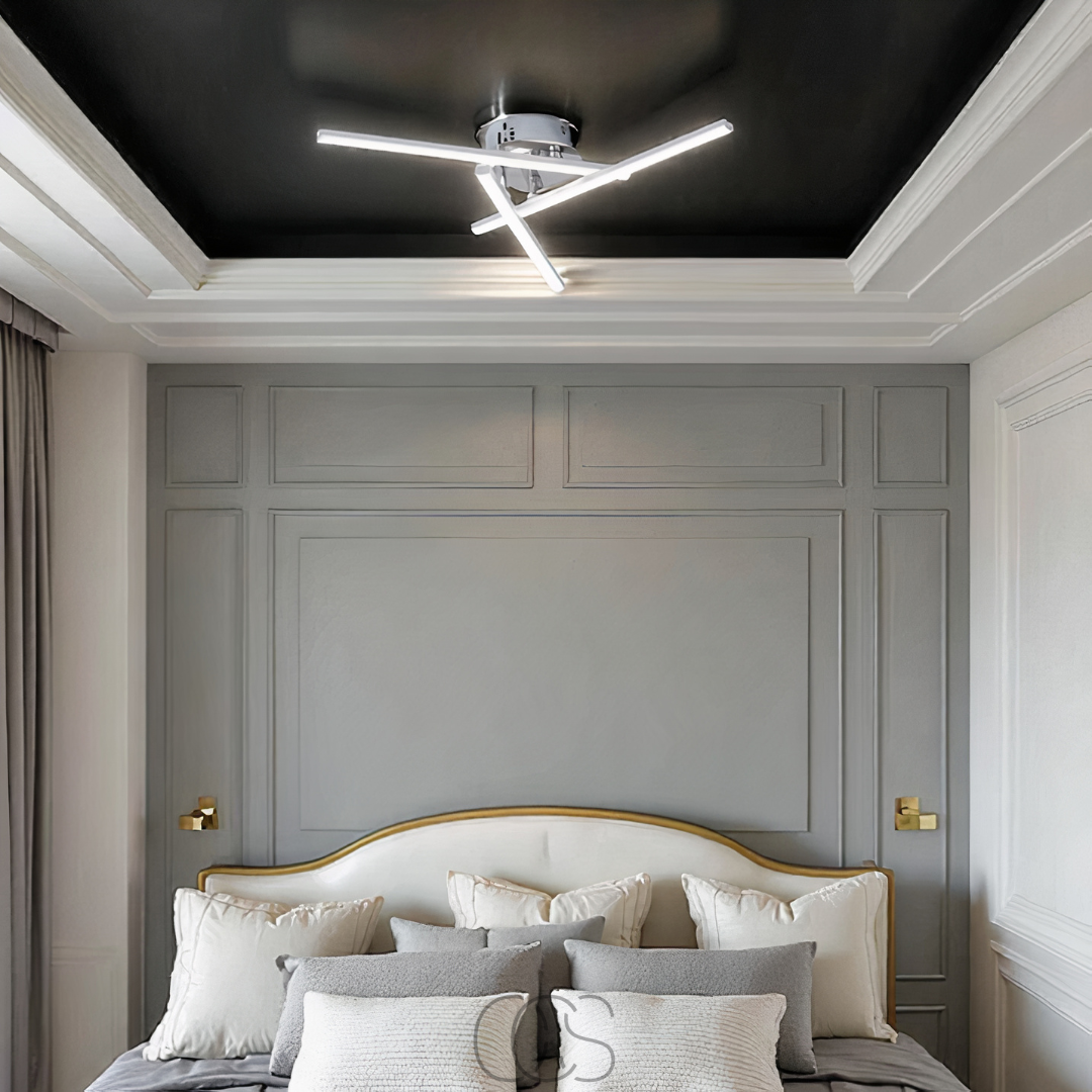 Lereks - Lampada da soffitto LED triangolare - Lampada dal design nichel satinato