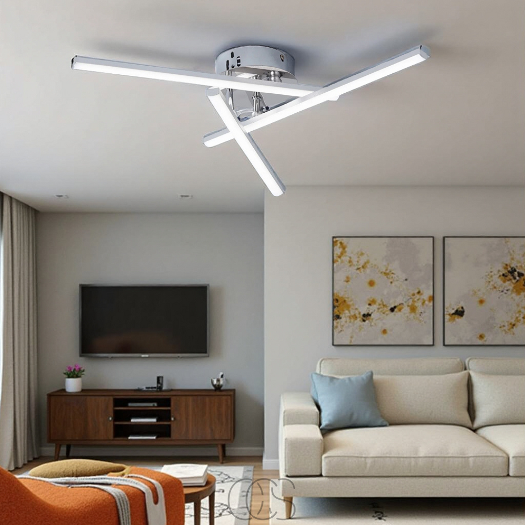 Lereks - LED Lampa sufitowa trójkątna - lampa w satynowym niklu