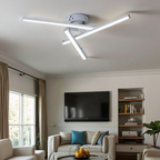 Lereks - LED Lampa sufitowa trójkątna - lampa w satynowym niklu
