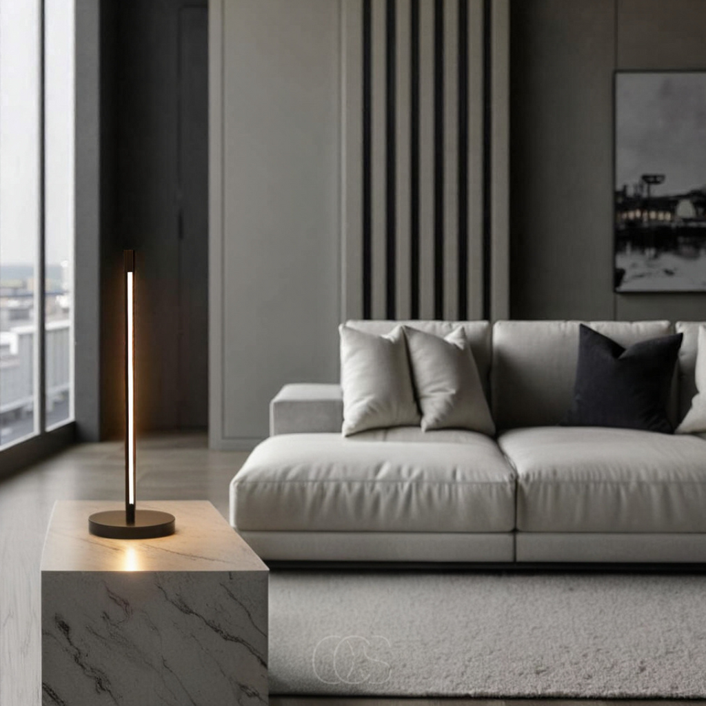 Lereks - Minimalist LED Table Lamp - Modern Matte Black Aluminum