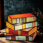 Lereks - Mosaic Book Lamp - Wireless Tiffany Table Lamp