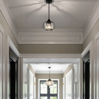 Lereks - Nordic Pendant Lamp with Spherical Glass - Black Design