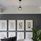 Lereks - Nordic Pendant Lamp with Spherical Glass - Black Design