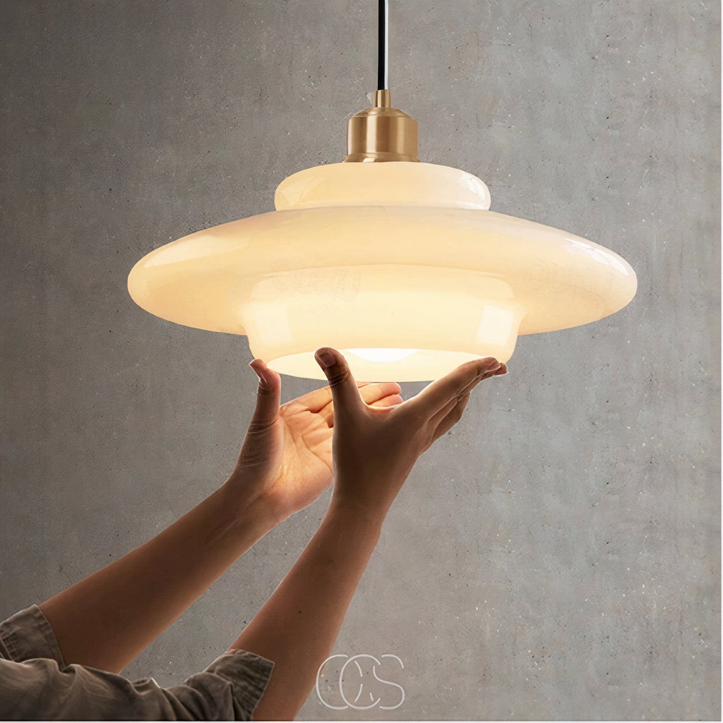 Lereks - Perle pendant lamp - Brass & Glass
