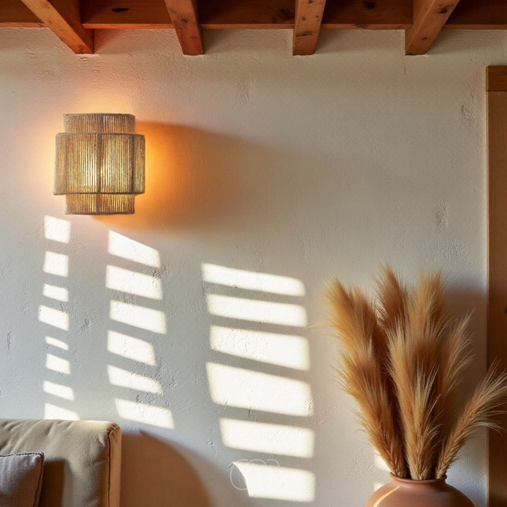 Lereks - Rattan Boho Wall Lamp