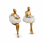 Lereks - Reading Woman on Cloud Sculpture - Resin Art Object