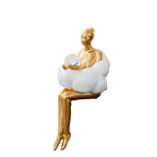 Lereks - Reading Woman on Cloud Sculpture - Resin Art Object