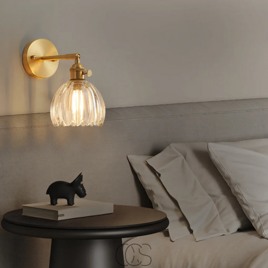 Lereks - Retro Wall Lamp with Glass Tulip Shade
