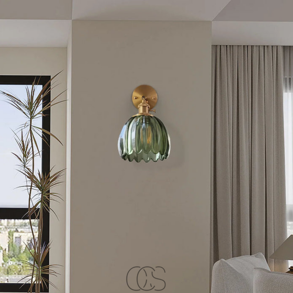 Lereks - Retro Wall Lamp with Glass Tulip Shade