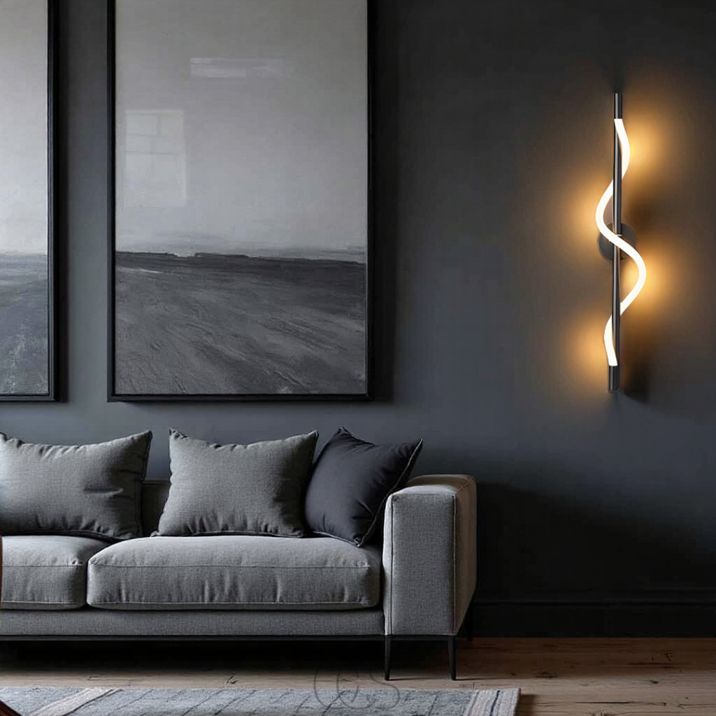 Lereks - Slim LED wall lamp - Black aluminum