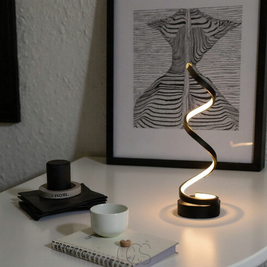 Lereks - Spiral Lamp – modern design with 3 light colors & energy-efficient LED