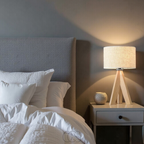 Lereks - Table Lamp - Natural Wood and Fabric Shade