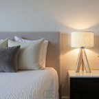 Lereks - Table Lamp - Natural Wood and Fabric Shade