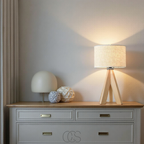 Lereks - Table Lamp - Natural Wood and Fabric Shade