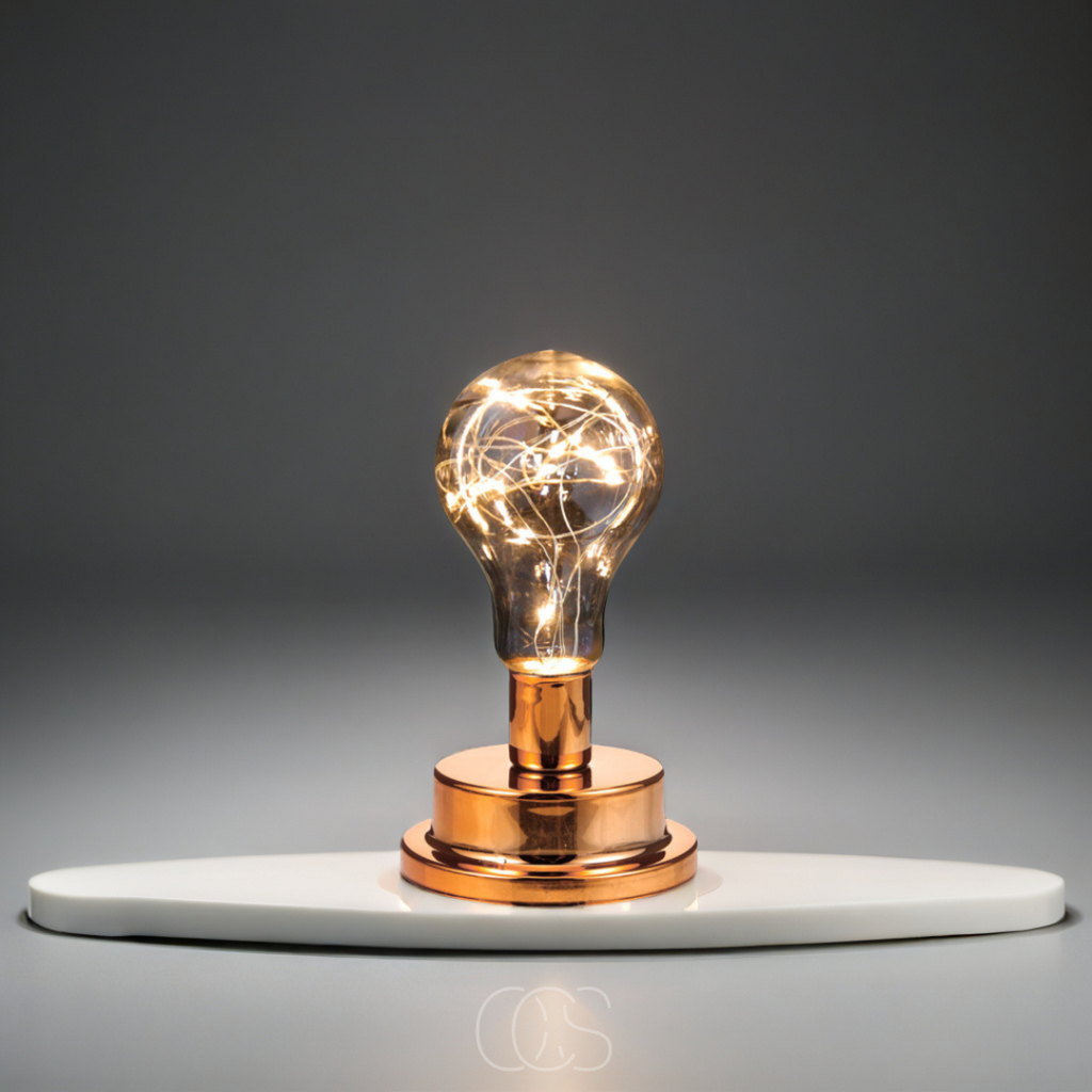 Lereks - Table Lamp with Light Bulb - Vintage Industrial Design