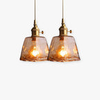 Novaro Retro LED Pendant Lights in Gold Metal and Glass for Bedroom, Living Room, Dining Room