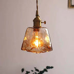Novaro Retro LED Pendant Lights in Gold Metal and Glass for Bedroom, Living Room, Dining Room
