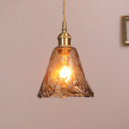 Novaro Retro LED Pendant Lights in Gold Metal and Glass for Bedroom, Living Room, Dining Room